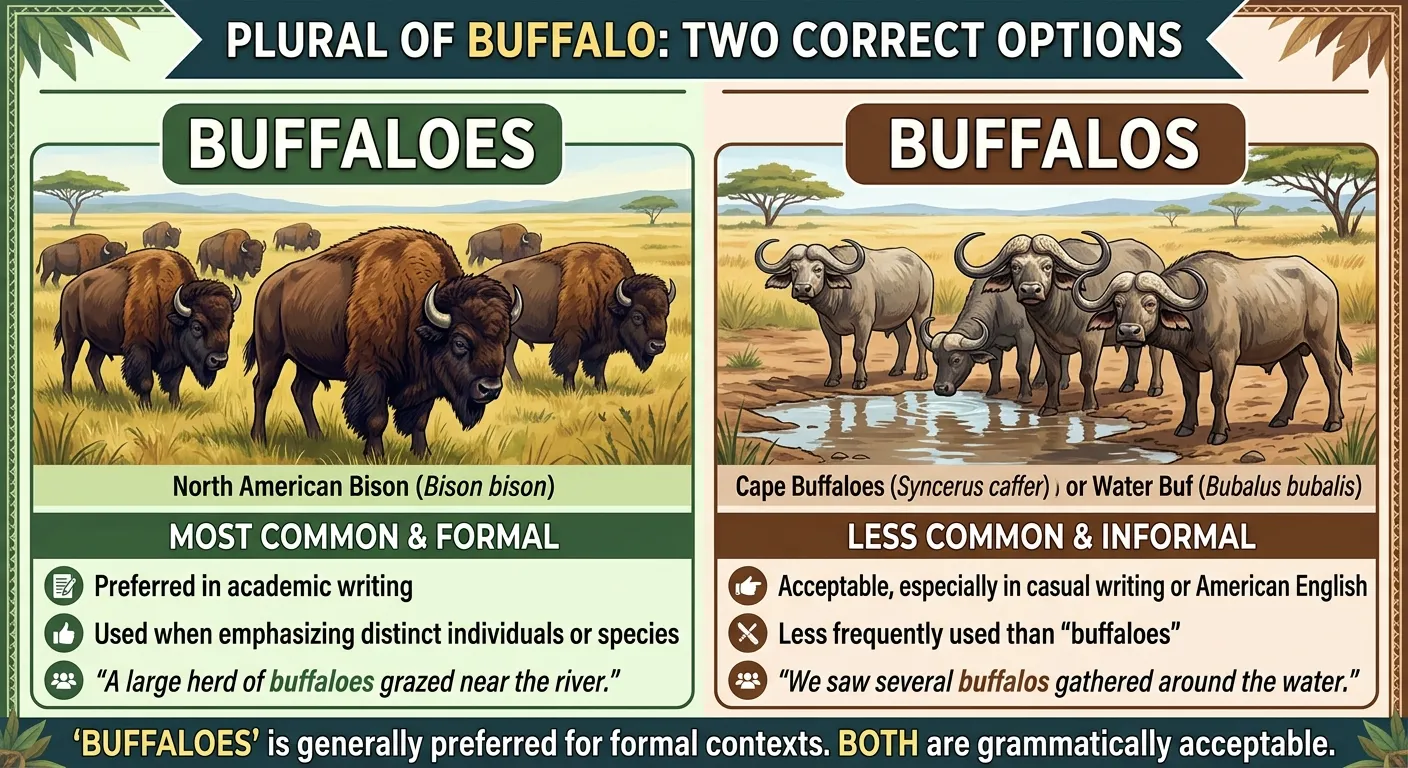 buffaloes or buffalos